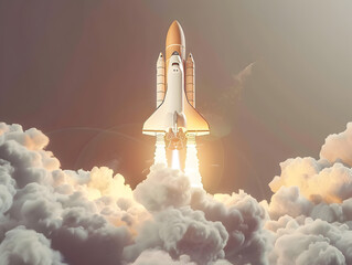 Obraz premium space shuttle on the window