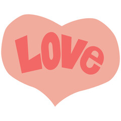 Cute pink love text vector