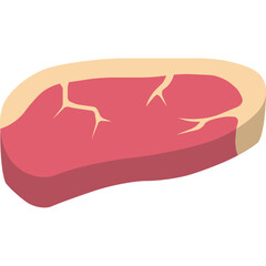 Raw steak meat vector