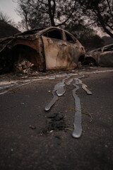 Cars melted from the Palisades wild fire