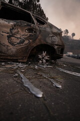 Cars melted from the Palisades wild fire