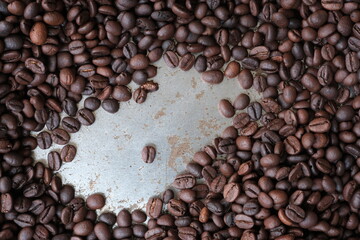 Roasted coffee beans for background