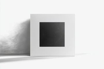 Minimalist Modern Art Piece Black Square White Background Clean Design