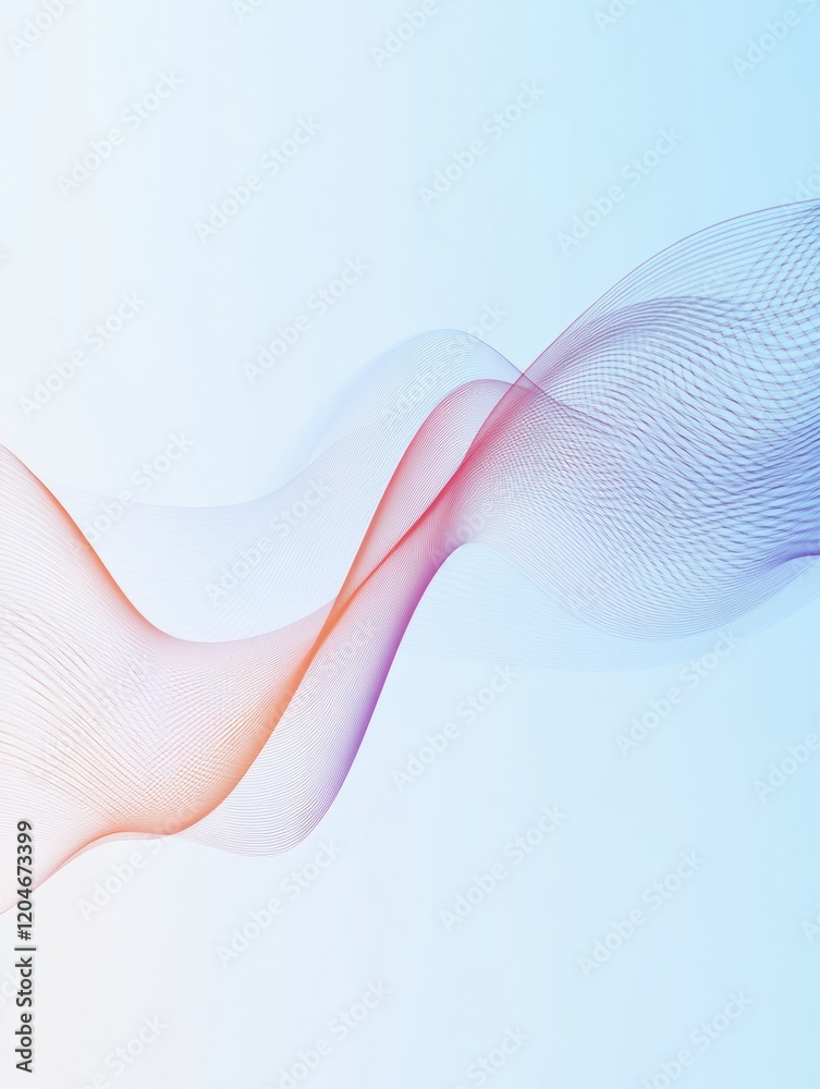 Aufkleber abstract flow of colorful waves blending smoothly in a gradient background with soft curves. generat