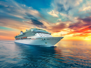 Naklejka premium cruise ship in the ocean