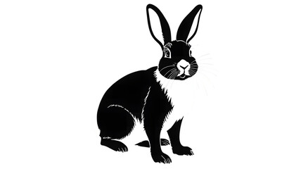 Obraz premium white rabbit isolated on white background