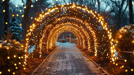 Illuminated Pathway Tunnel Festive Winter Lights