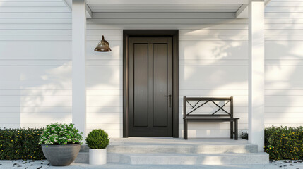 entrance to the house with flowers