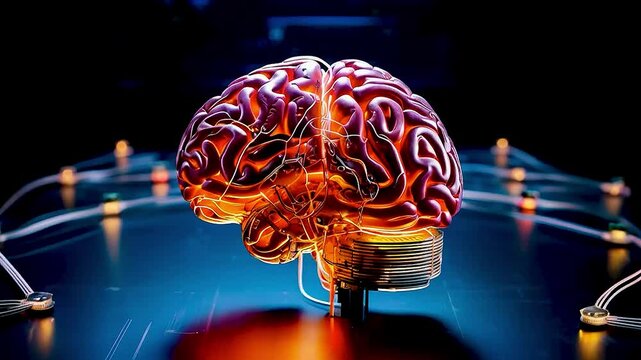 a brain  and  electrodes
