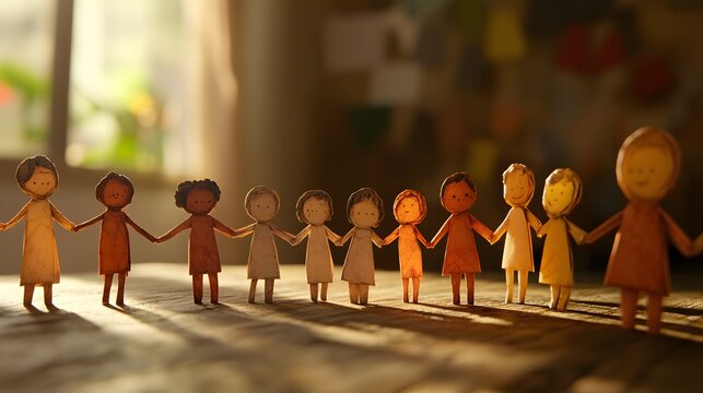 Diverse Children Holding Hands in Unity