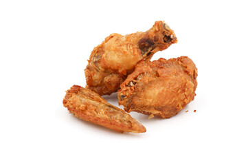 Fried chicken on a white background