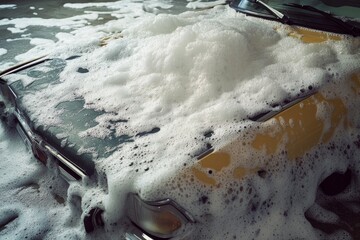 Classic Car Wash Suds and Bubbles Cover Vintage Vehicle