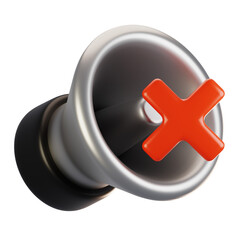 3d rendering general user interface icon concept. 3d render silent icon