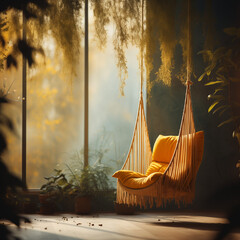 hanging macrames and trees soft blur shadows,