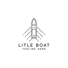 Fototapeta premium Line Art Boat LogoLine Art Boat Logo, Icon Boat Modern Design, Icon Boat...