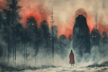 person in the forest