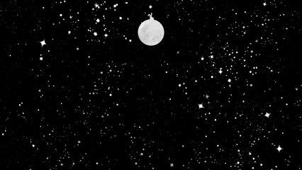 宇宙と月に潜むウサギ