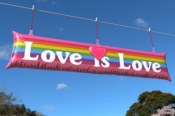 Obraz premium A vibrant banner reading 