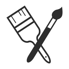 Paint brush, paint tools icon vector