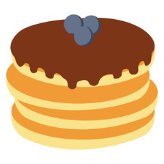 Pancake with chocolate and blueberry vector