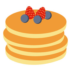 pancakes with berries vector