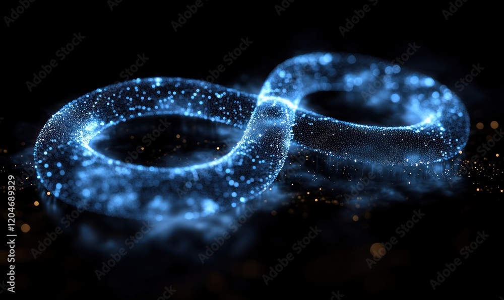 Wall mural agile software development operations methodology with connected particles in an infinity symbol des