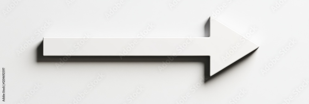 Fototapete directional arrow symbol pointing right on a plain white background representing navigation concepts
