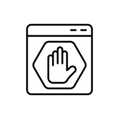 Obraz premium Ad blocker outline icons, accounting minimalist vector illustration ,simple transparent graphic element .Isolated on white background