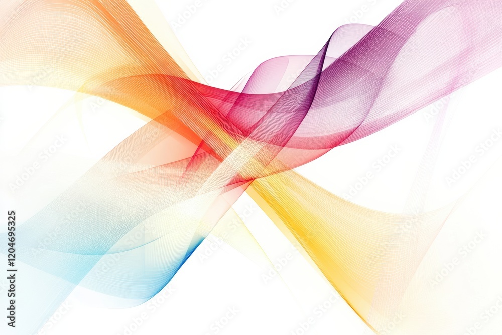 Aufkleber colorful abstract lines intertwine and create dynamic movement in a vibrant design. generative ai