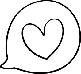 Heart shape in speech Coloring image