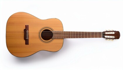Acoustic guitar on white background.