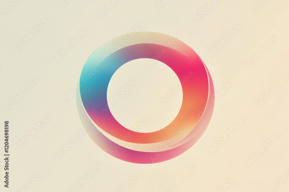 Poster Colorful abstract circular design with gradient shading and smooth contours. Generative AI