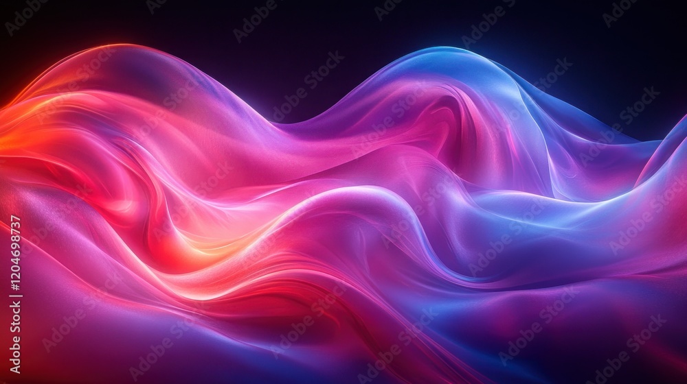 Leinwandbilder futuristic abstract iridescent design with smooth curves and diffused lighting