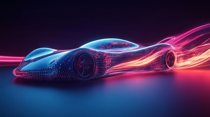 Cyberpunk style concept sports car