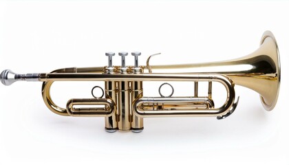 Obraz premium A gleaming gold trumpet, ready to play a tune.