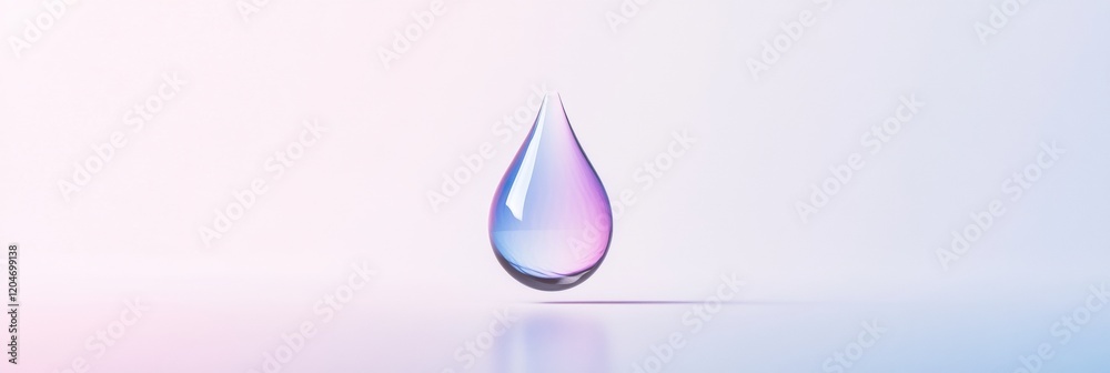 Poster beautiful water droplet suspended in air with soft pastel background during natural light illuminati