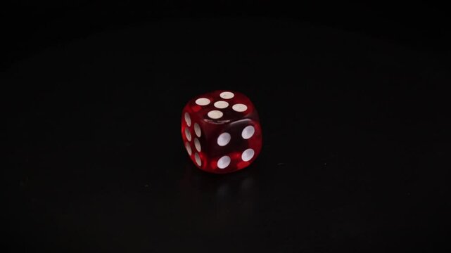 Red Transparent Dice D6 360&deg; Spin Animation