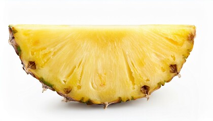 A juicy slice of fresh pineapple, vibrant yellow and sweet.