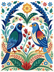 two birds on a branch