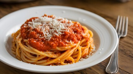 spaghetti with tomato sauce