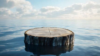 Tree Stump in Calm Water