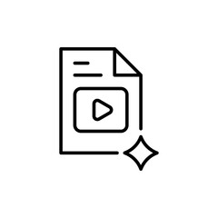 AI video generator outline icons, minimalist vector illustration ,simple transparent graphic element .Isolated on white background