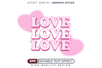 Editable 3d text effect love