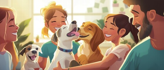 Joyful pet adoption event heartwarming moments that unite families at community center