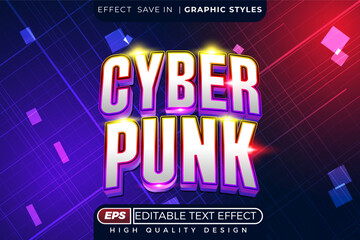 Editable 3d text effect cyber punk