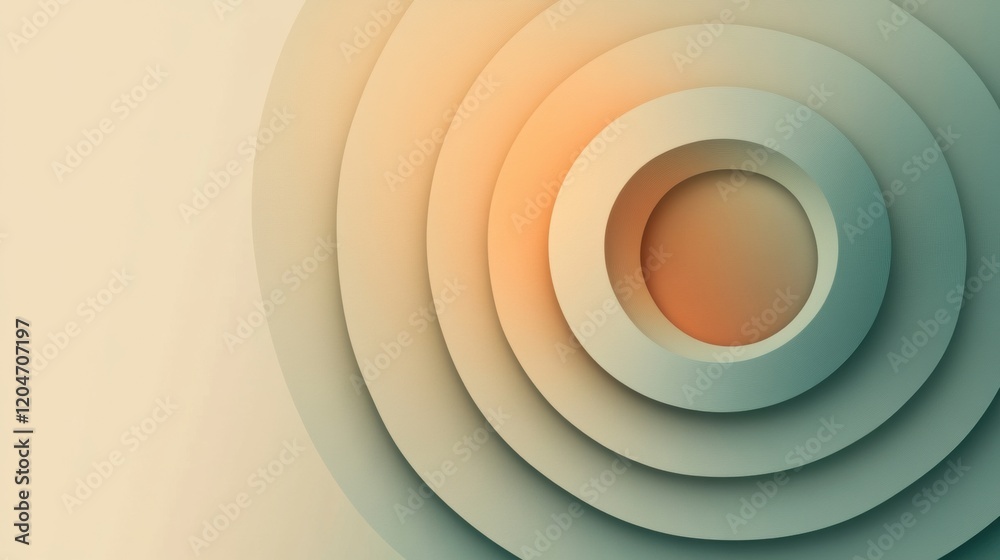 Poster abstract circular pattern with layered design and soft color gradients creating a modern artistic co