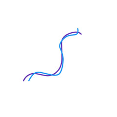 illustration of intertwined blue and purple threads