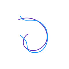 illustration of intertwined blue and purple threads