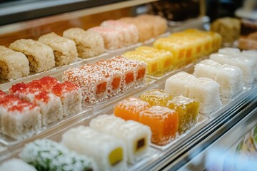 A Japanese rice cake displayed traditional sweets reflecting Japanese food and culture