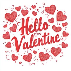 Happy Valentine&rsquo;s Day greeting card with text.